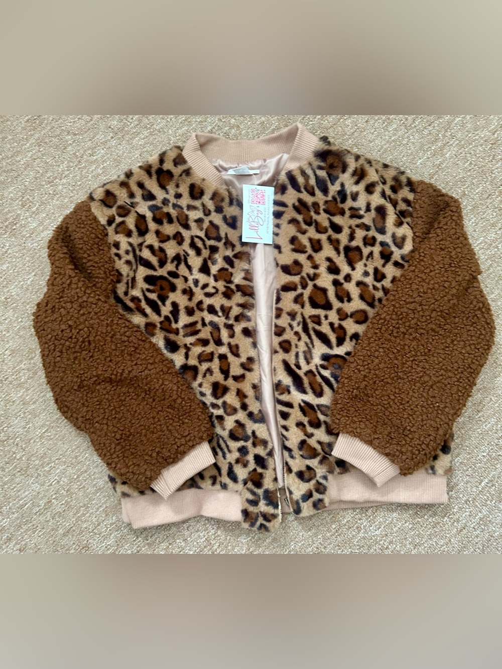 Women’sLeopard Faux-Fur Jacket in Brown